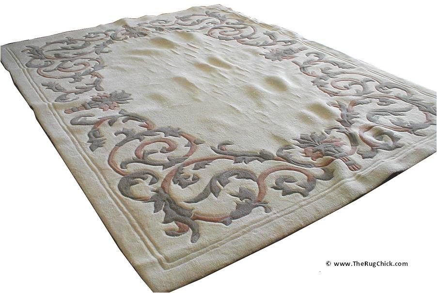 Tufted rug buckling from furniture.