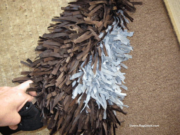 Leather shag rug.