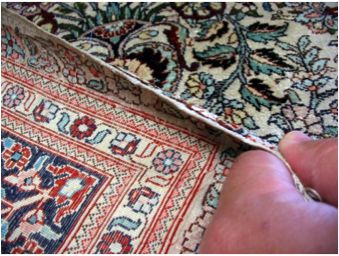 Real silk rug. Hand woven.