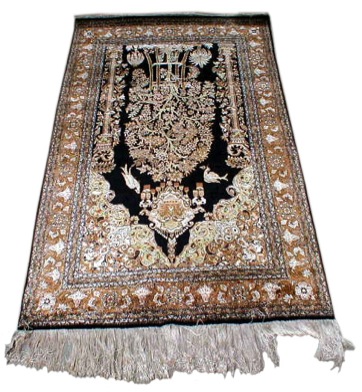 Real silk prayer rug.